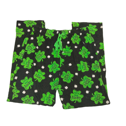 Bioworld Mens St Patricks Lounge Pants Its Your Lucky Day Shamrock Green Size L