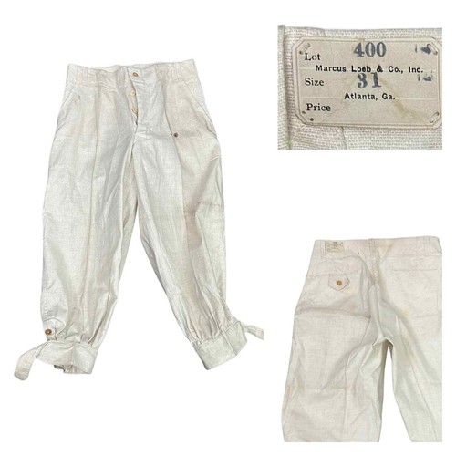 1930s NWT Loebs White Cotton Button Fly Knickers Pants Workwear / Waist 28