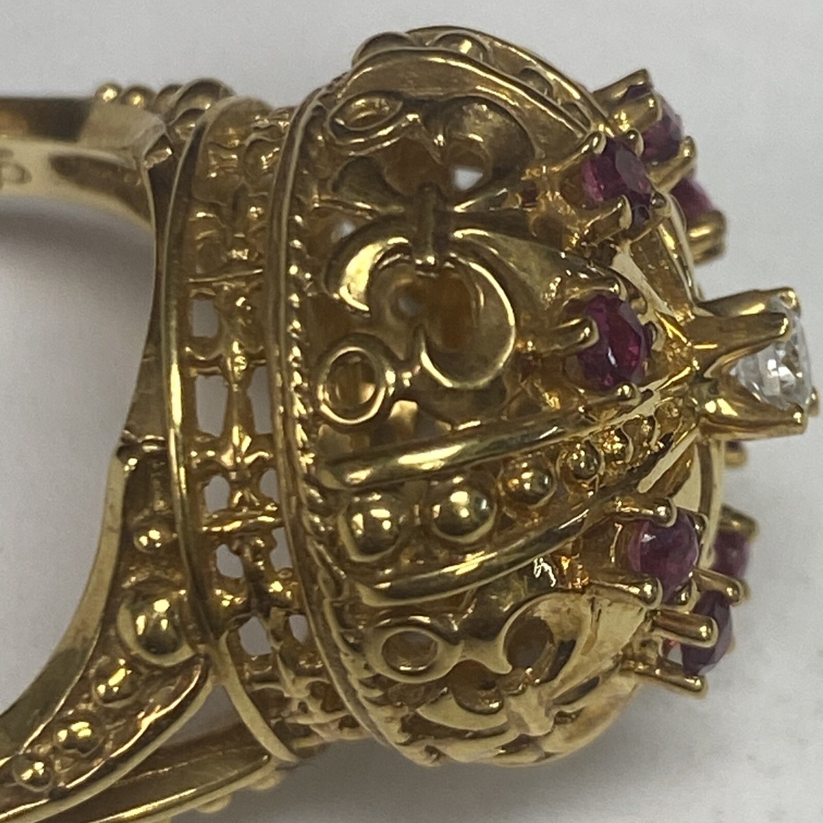 Vintage 18kYellow Gold FRANKLIN MINT Ruby& Diamond Crown Vintage 18kYellow Gold FRANKLIN MINT Ruby& Diamond Crown