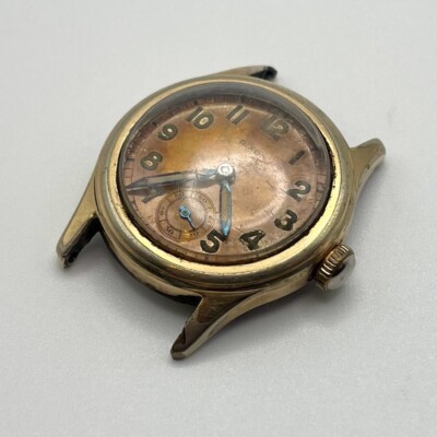 Vintage Dixon Mechanical Hand-Wound 28mm Brown Face Watch Small Seconds Dial