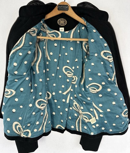 Giacca blazer Anthropologie misto lana donna tg 2 tasche foderate zip intera nero - Foto 3 di 5