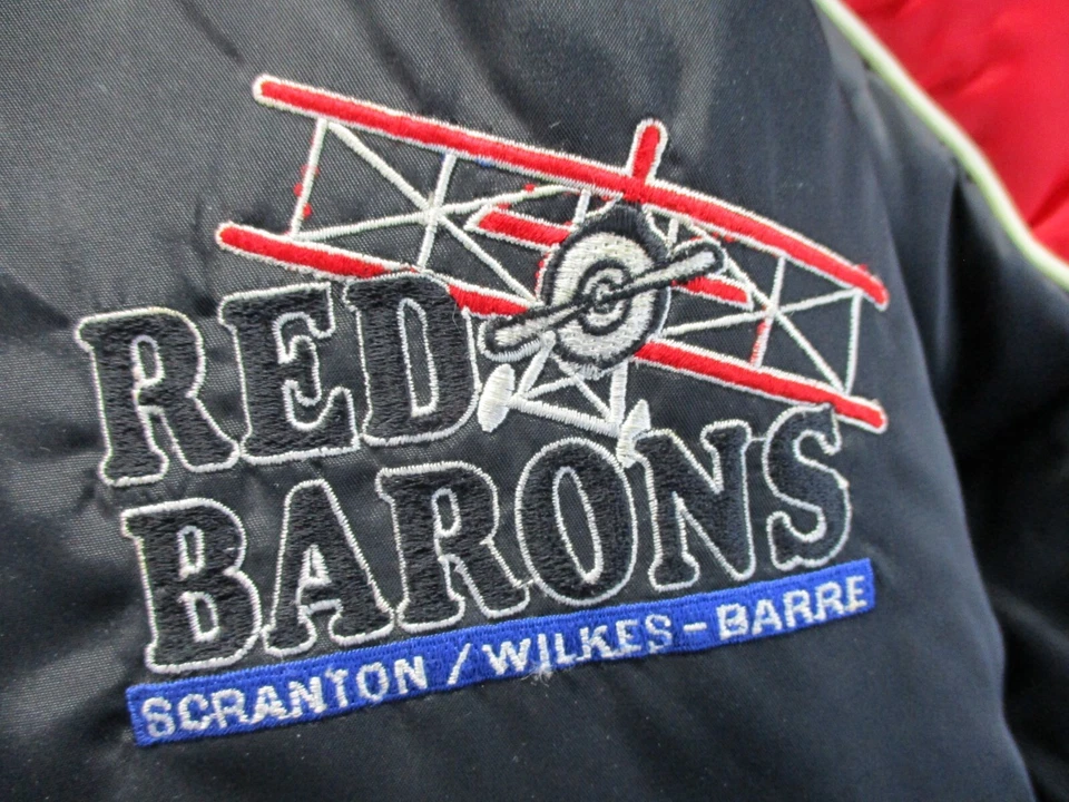 Chaqueta De Colección Jugador Profesional Para Hombres 2XL Negra Roja Scranton Wilkes Barre Red Barons Puffer Foto 2 de 4