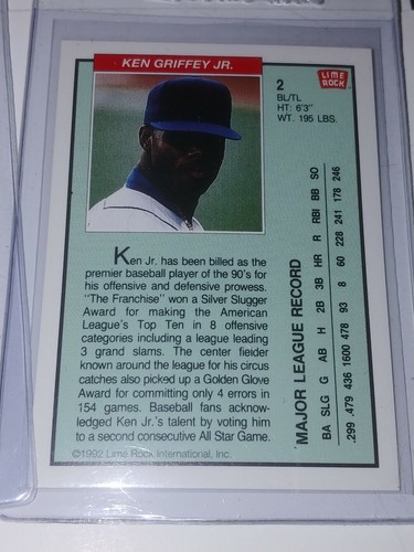 1992 LIME ROCK KEN GRIFFEY JR BASEBALL HOLOGRAMME #2 KEN GRIFFEY JR NM-MT - Bild 4 von 7