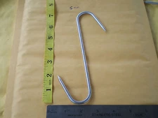 5 PCS. HEAVY DUTY STAINLESS STEEL MEAT/POULTRY S HOOK, 7" X 5MM. W/2" HOOK ENDS