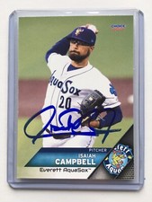 Isaiah Campbell Everett Aquasox 2021 Autographed Card Seattle Mariners Signed