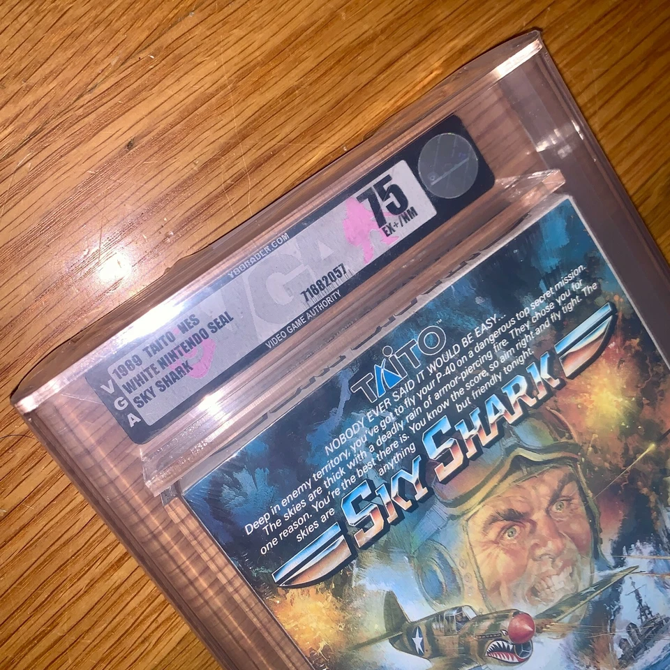 Brand New NES Sky Shark 1989 Factory Sealed Game VGA 75 Graded Nintendo H-Seam - Image 2 of 4