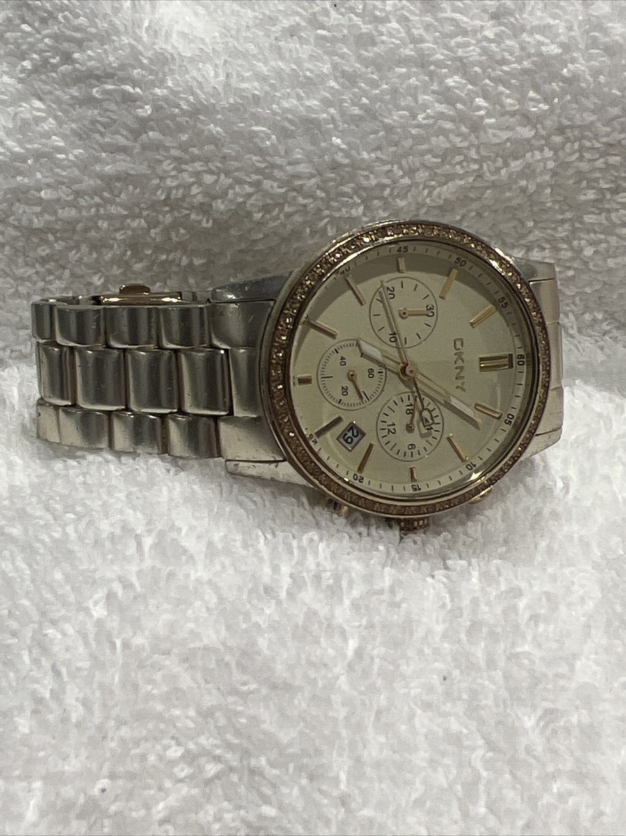 Ladies DKNY NY-8322 Gold Tone Chronograph Watch Untested | eBay