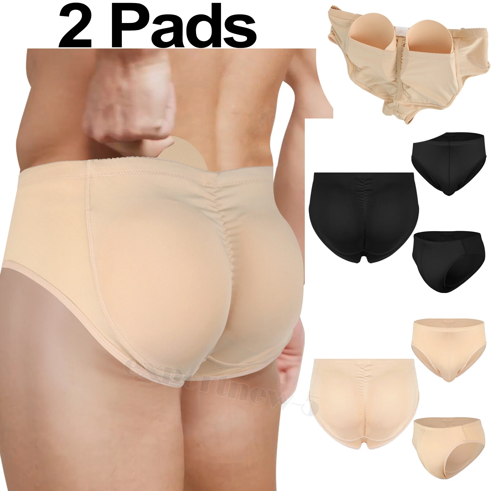 Men Padded Underwear Briefs Butt Lifter Enhancer Hip Body Shaper Pants Underpant