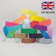 19mm Plain Coloured TYVEK Paper ID Wristbands Events Parties Festivals Admission