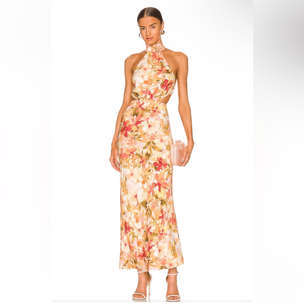 Significant Other Lapis Dress Watercolor Floral maxi midi halter rayon Revolve Significant Other Lapis Dress Watercolor Floral maxi midi halter rayon Revolve