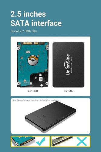 UnionSine Case SSD/HDD Hard Disk Esterno Da SATA 2.5" USB3.0 Micro-B - Photo 7/7