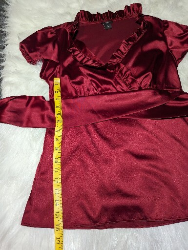 ANN TAYLOR Satin Rich PIN UP 50's Peplum Top Blou… - image 7