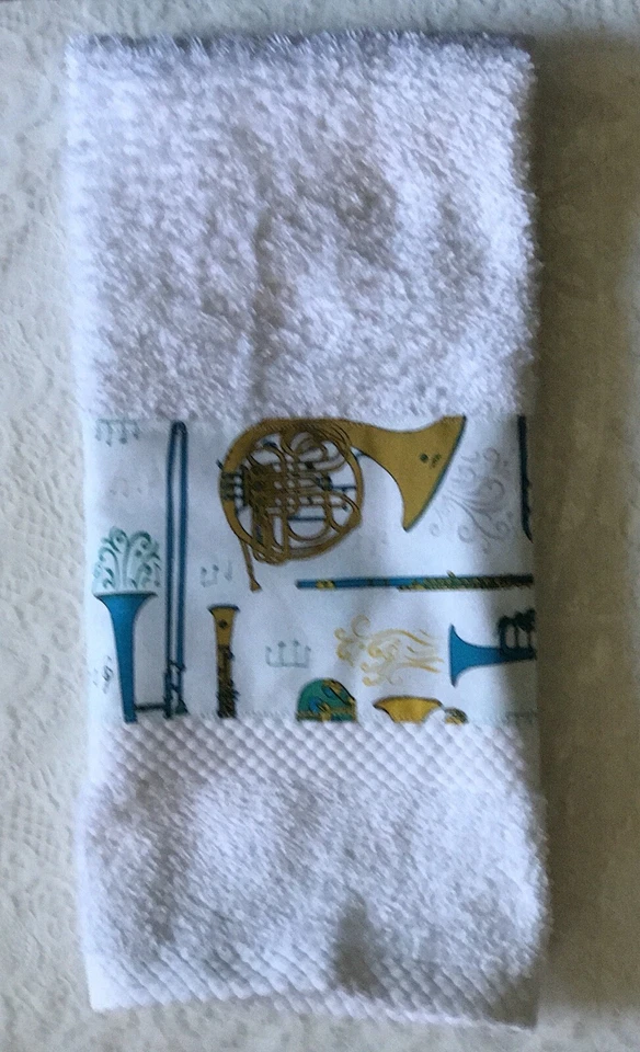 Banda Instrumentos musicales toalla de mano - acento hecho a mano - profesor o música regalo importante Foto 2 de 3