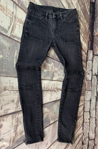 ALL SAINTS Womens 27w Black Biker Denim 