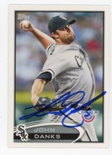 SIGNED BASEBALL CARD AUTO OPENING DAY TOPPS 2012 WHITE SOX #203 JOHN DANKS