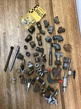 Lot Vintage Brass Steel Air Compressor Hose Tool Ends Parts Adapters etc