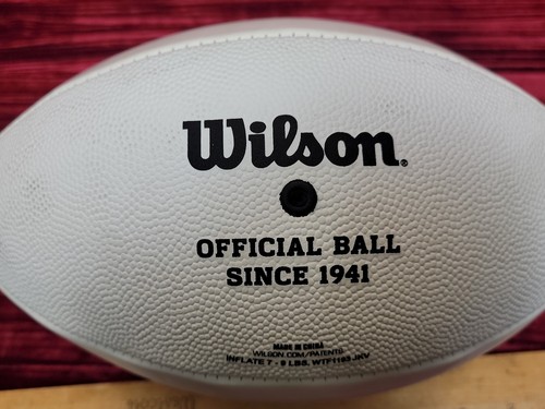 ATLANTA FALCONS LOGO BLANK WHITE PANEL WILSON FOOTBALL 4 SIGS AUTOGRAPHS AUTO - Picture 4 of 10