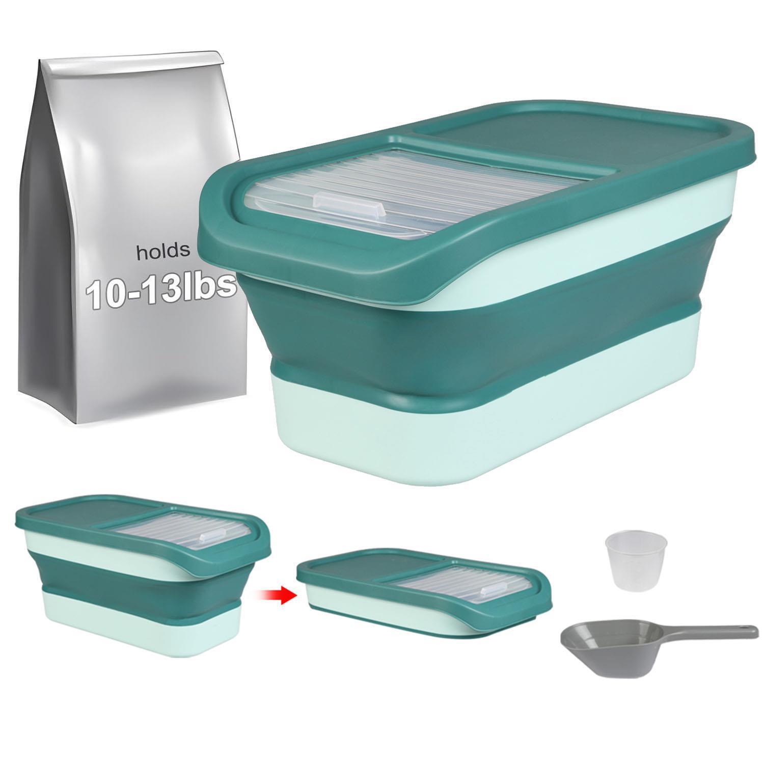 Dry Food Storage Bin Container Box Wild Bird Seeds Cat Dog Pet Animal Green