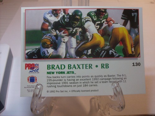 1992 Pro Set Power #130 - Brad Baxter - New York Jets (2651) - Picture 2 of 2