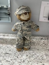 Vintage 1989 Bear Forces of America 12" Tan US Air Force Teddy Bear Plush