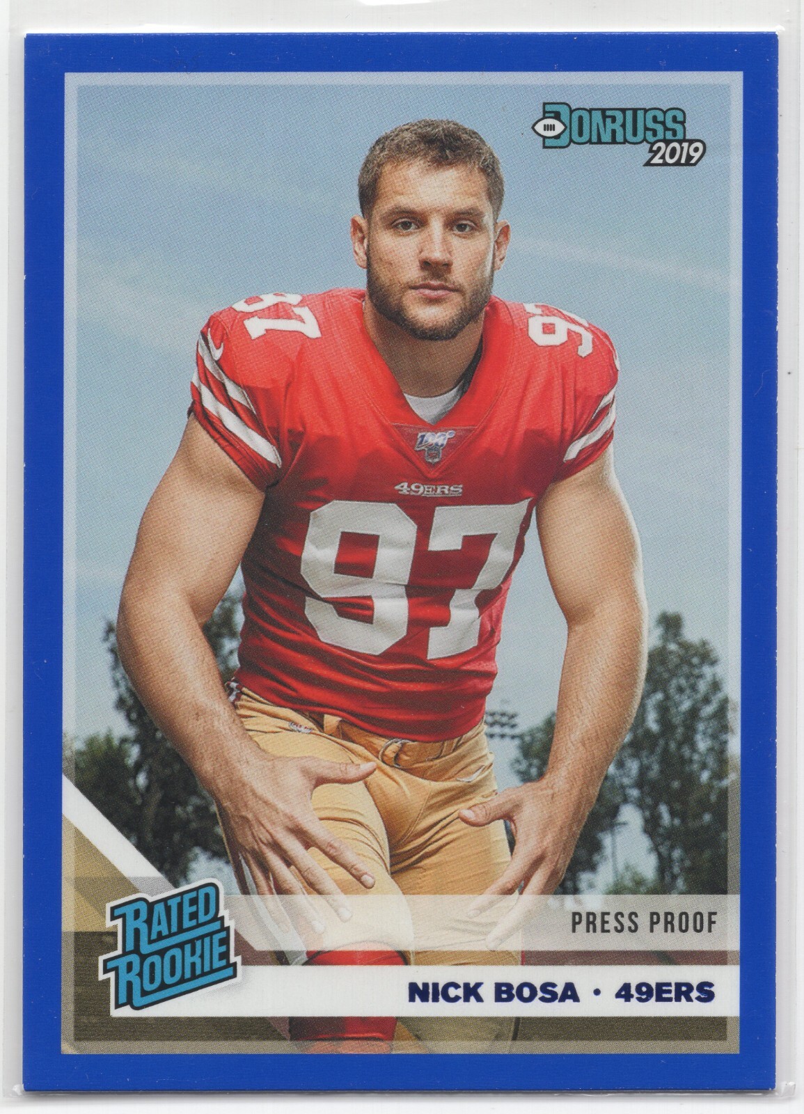 2019 Panini Donruss NICK BOSA #318 Blue Press Proof Rated Rookie RC-49ers