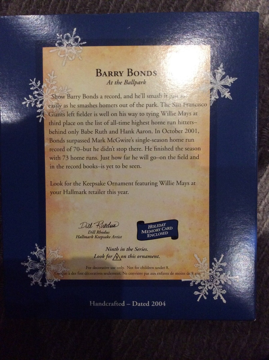 MLB Hallmark Keepsake Christmas Ornament Collector's series Barry
