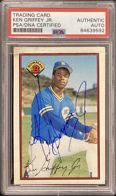 Ken Griffey Jr Signed 1989 Bowman #220 Baseball Card Mariners