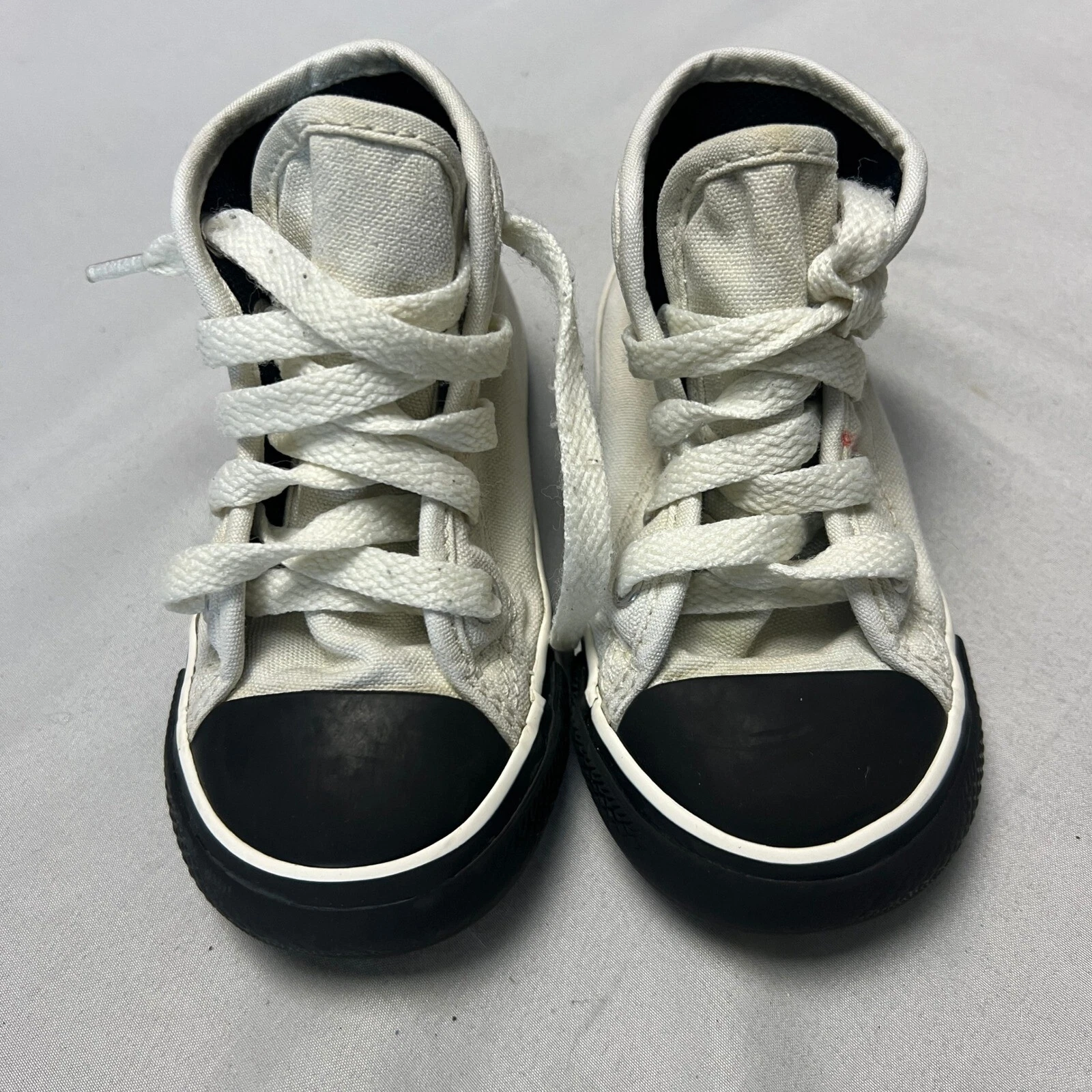 Sneakers alte Converse All Star Chuck Taylors bambino tela bianco taglia 7
