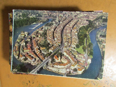 Postcard Switzerland Bern birds eye view of city rooftops
