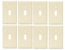 8Pcs COOPER 5134A Standard Size Nylon 1-Gang Toggle Switch Wallplate, ‎‎Almond