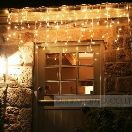 96-480 LED Hanging Icicle Curtain Lights Outdoor Fairy Xmas String Wedding Lamp - Picture 22 of 41