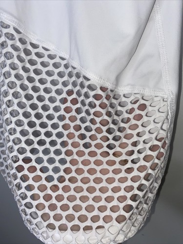 Yogalicious Womens WhiteTank Top Sleeveless S Mesh See Through Front Yoga Active - Picture 2 of 6