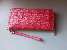 Michael Kors~CHRISTMAS Red~Jet Set ~MK~ SPARKLY~ Zip Clutch ~ Wristlet~NWOT/EUC