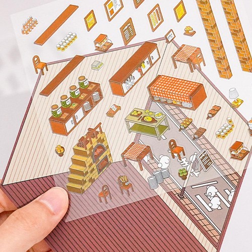 4 Sets DIY 3D House Stickers, Fun Stickers Scene Make Supermarket Your Own J1L7 - Bild 15 von 30