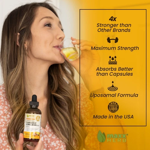Maxx Herb Liposomal Turmeric Curcumin With BioPerine & Ginger - 4oz Bottle - Picture 2 of 6