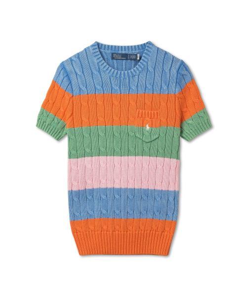 Polo Ralph Lauren Womens Womens Cable Knit Short Sleeve Pullover