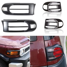 4Pcs Front Rear Headlight Tail Light Cover Trim Set For 07-21 Toyota FJ Cruiser