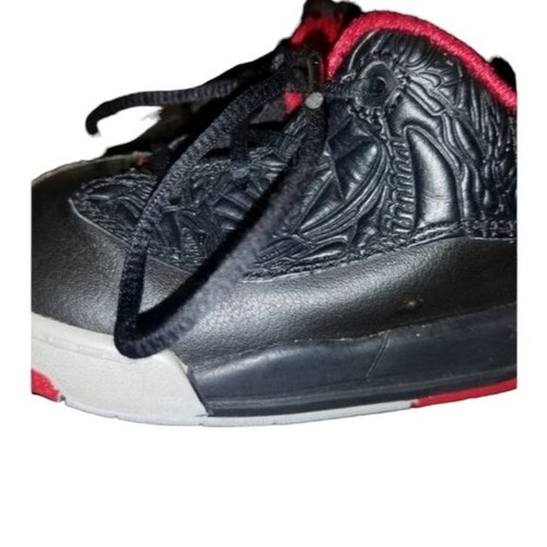 Kids Air Jordan Dub Zero TD 6C Black Gym Red Wolf Grey White 311072-013 - Picture 4 of 10