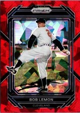 2023 Panini Prizm Bob Lemon #299 Red Cracked Ice Cleveland Indians Guardians SP