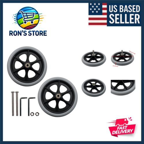 Wheelchair Walker Accessories 8" Replacement Wheels Fit for Rolling Walker 2pcs