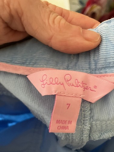 Lilly Pulitzer Girls Pants blue size 7 corduroy pockets - Picture 7 of 8