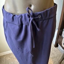 Navy blue Stretch skirt Drawstring With Pockets
