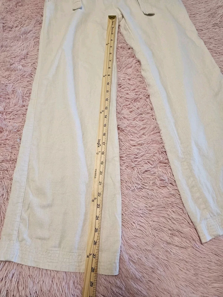 Pantalones Body Central Mujer Lino Cordón Cremallera Bolsillos Talla XL Foto 2 de 4