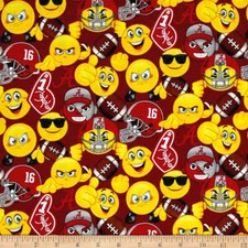 NCAA University of Alabama Emoji AL-1124 Cotton Fabric by the Yard