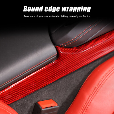Red Carbon Fiber Console AC Button Frame Trim For Chevrolet Corvette C8 2020-25 | UK Red Carbon Fiber Console AC Button Frame Trim For Chevrolet Corvette C8 2020-25 | UK