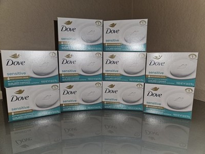 Dove Sensitive Skin Beauty Bar Unscented Fragrance-Free 2.6 oz Lot of 10
