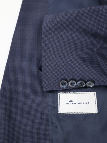 Peter Millar Sport Coat Mens 44R houndstooth Wool Classic Single Breasted notch