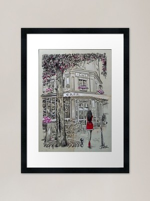 cafe cafe Framed Art Print Framed Wall Art Poster Canvas Print Picture