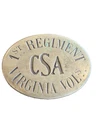 Antique Style Military Civil War Confederate CSA Belt Buckle Oval Brass