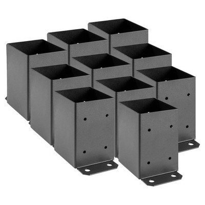 SPACEEUP 4x4 Post Base 10 Pack Black Deck Brackets 3.6x3.6 Heavy Duty